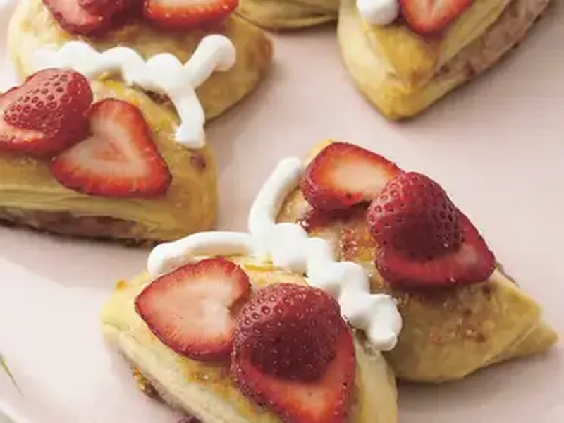 Strawberry-Orange Butterfly Biscuits with Whipped Cream
