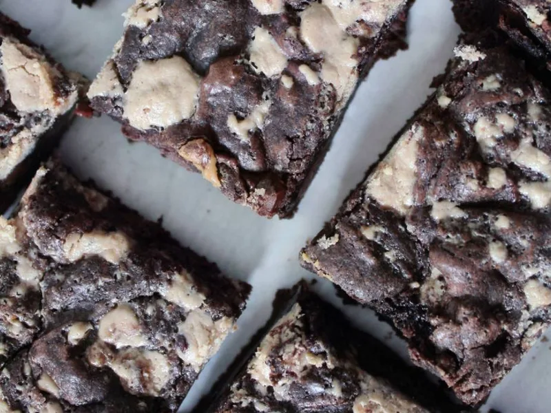 One-Bowl Halva Swirl Brownies - Easy Middle Eastern Dessert