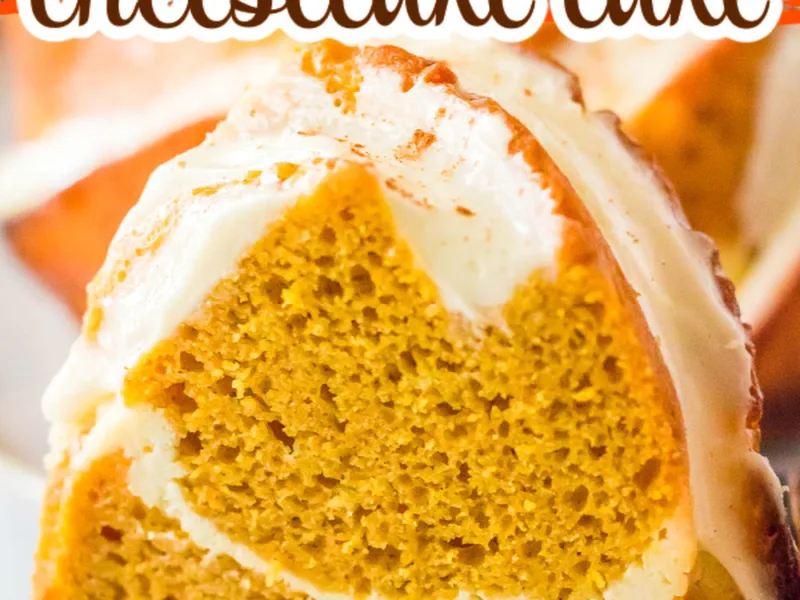 Pumpkin Cheesecake Swirl Bundt Cake with Cream Cheese Glaze
