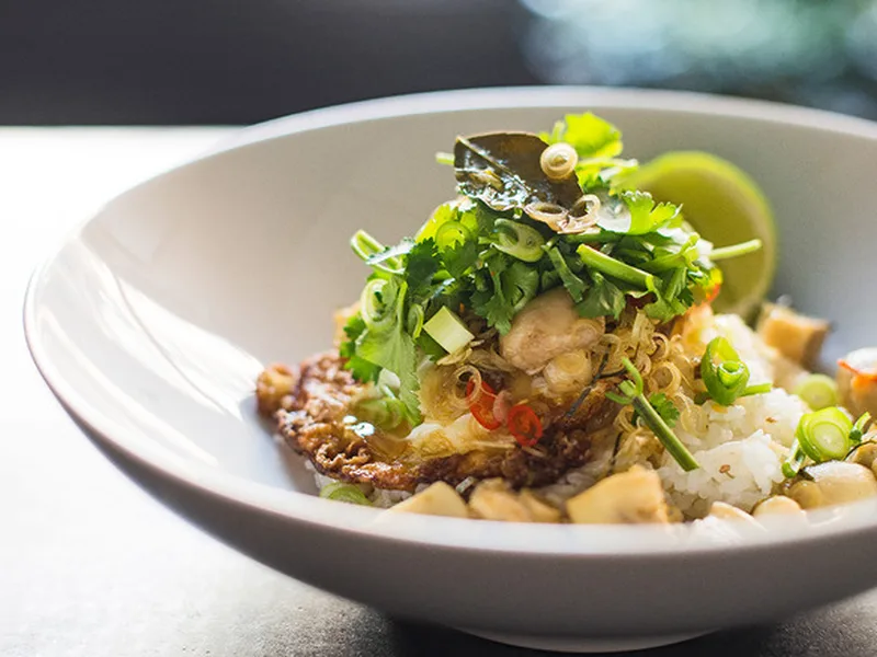 Thai-Pickled Mushrooms with Fried Egg and Rice