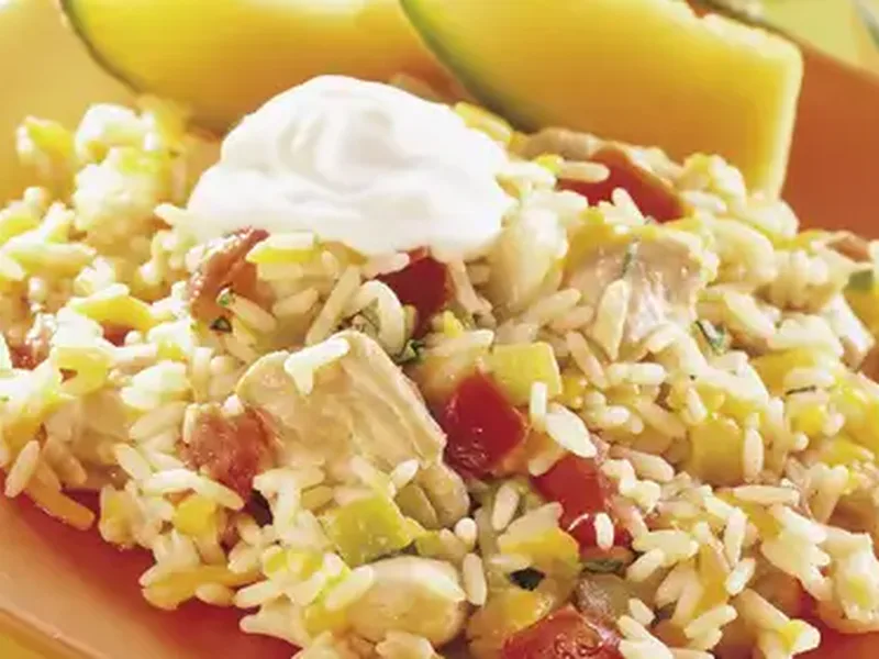 One-Skillet Chicken and Rice Dinner with Cheddar and Chiles