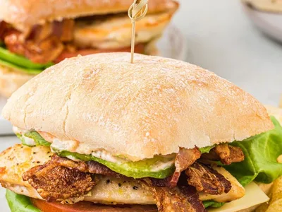 Pan-Seared Chicken Club with Avocado & Bacon