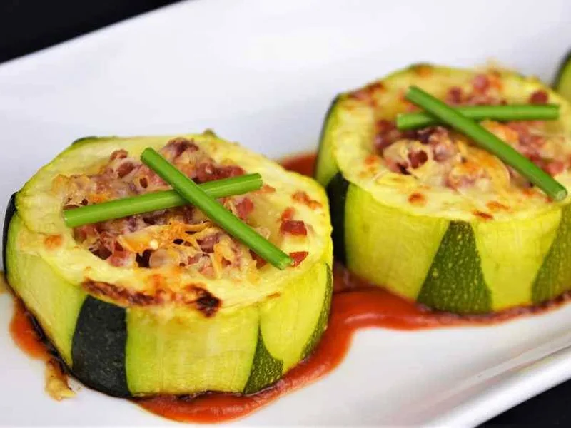 Baked Ham and Cheese Zucchini Bites