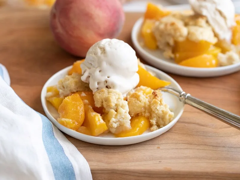 Golden Peach Cobbler with Gluten-Free Flour
