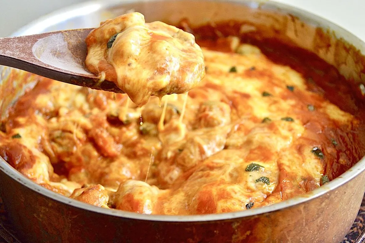 Gluten-Free One Pan Cheesy Baked Gnocchi | EasyCook