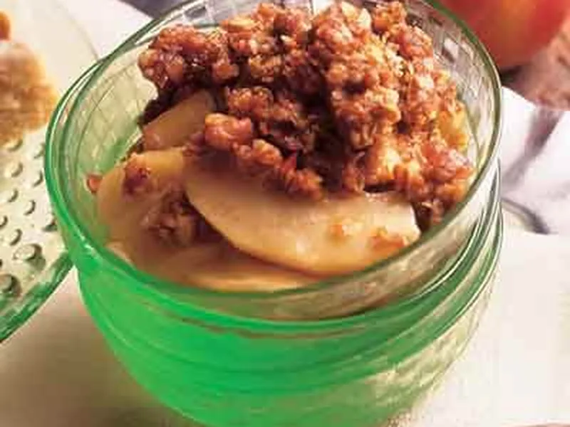 Butterscotch Apple Crumb Dessert with Pecans and Oats
