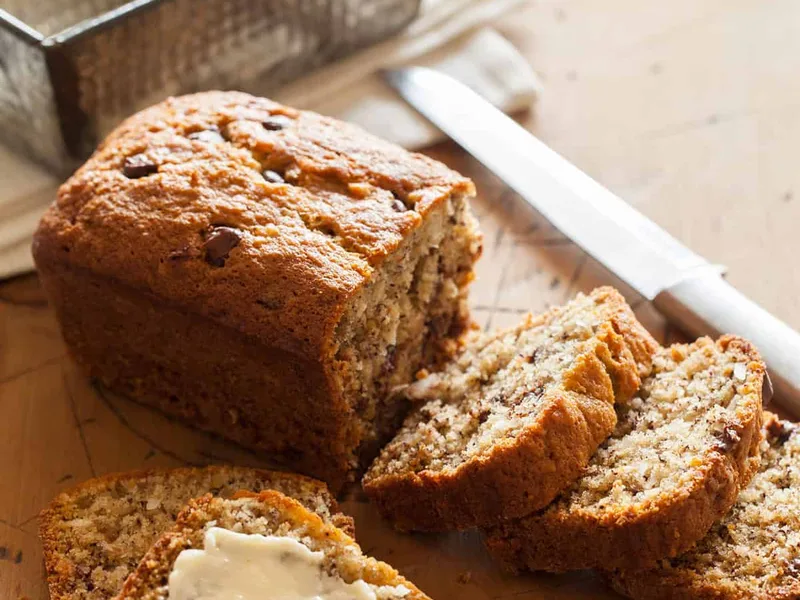Chocolate Chip Coconut Banana Bread with Toasted Coconut