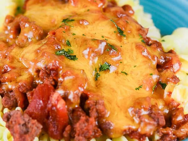 Spicy Cheeseburger Pasta Skillet with Mexican Cheese
