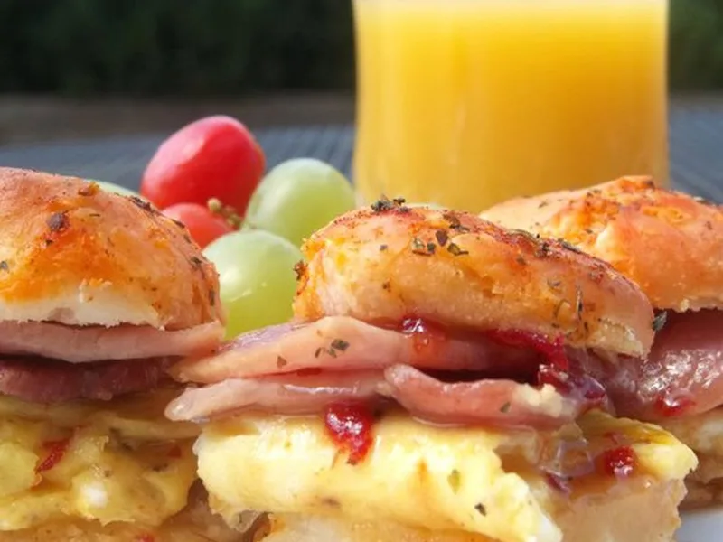 Habanero Honey Country Ham Breakfast Biscuits