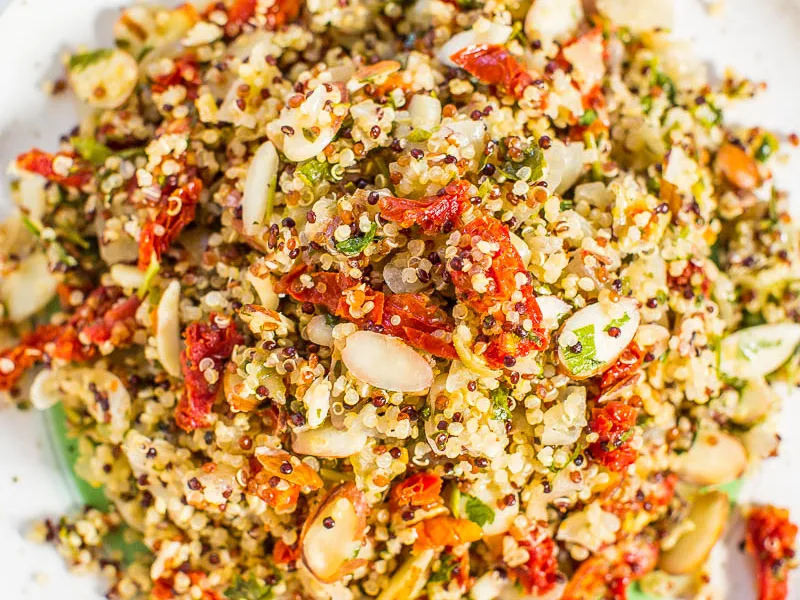 Lemon Sun-Dried Tomato Almond Quinoa Salad