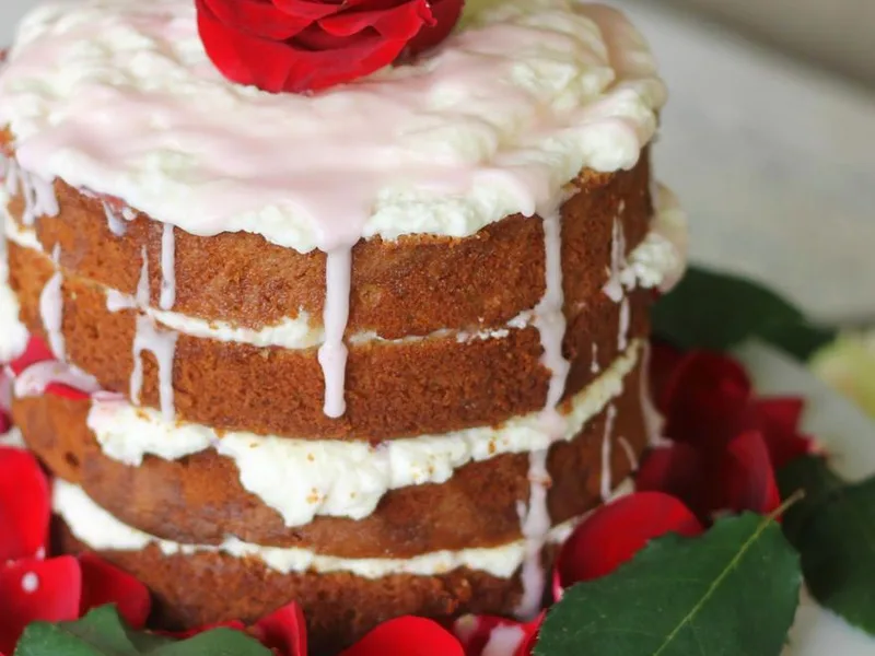 Raspberry Rosewater Layer Cake with Whipped Cream