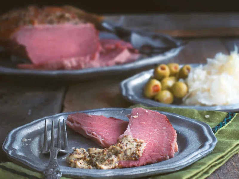 Baked Corned Beef Brisket with Sweet Mustard Crust