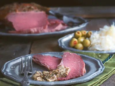 Baked Corned Beef Brisket with Sweet Mustard Crust