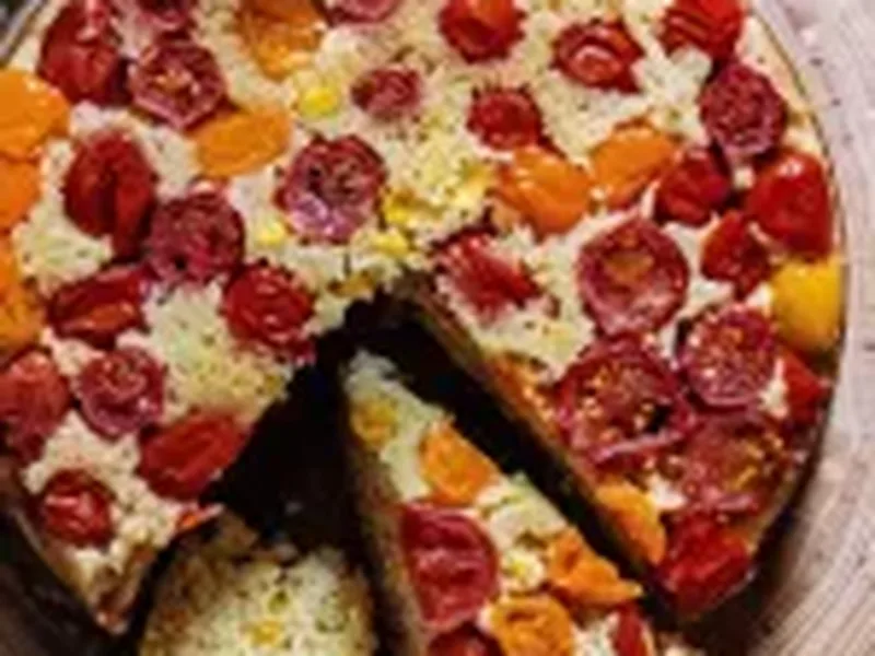 Honey Caramelized Upside Down Tomato Cornbread