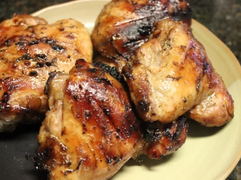 Grilled Maple Glazed Chicken Thighs