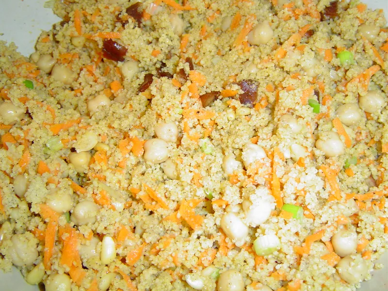 Warm Couscous Salad with Chickpeas, Dates & Cinnamon