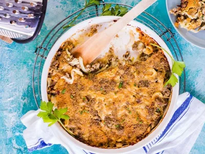 German Cabbage Casserole with Ground Beef and Tomato Sauce