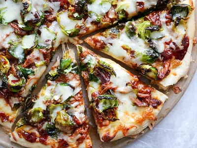 BBQ Pulled Pork Pizza with Crispy Brussels Sprouts