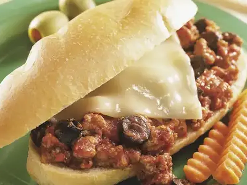 Slow Cooker Italian Ground Turkey Rolls with Mozzarella