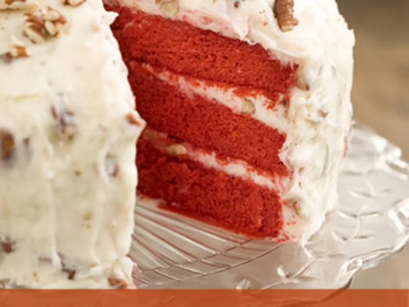 Lighter Red Velvet Cake with Cream Cheese Frosting
