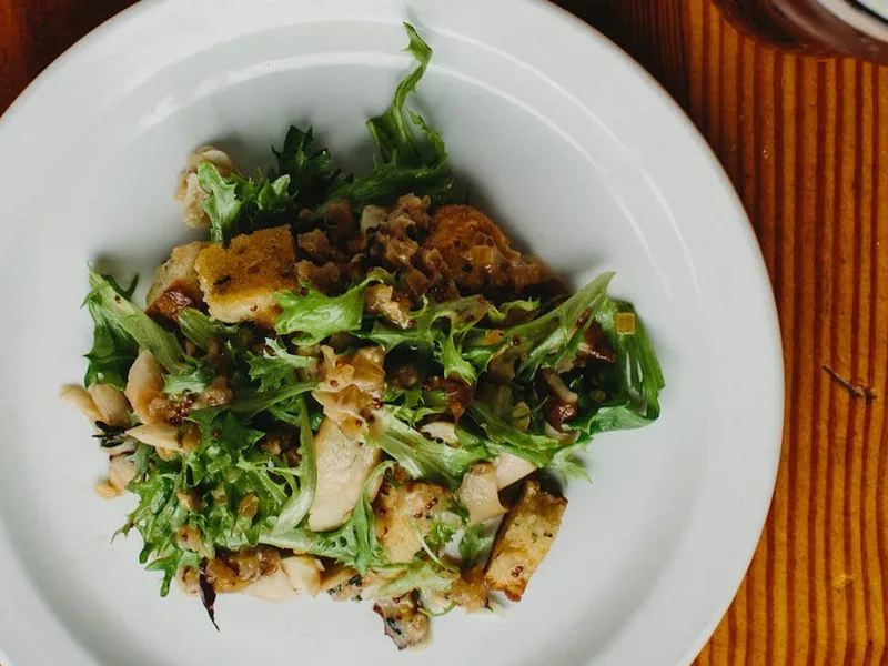 Soda Bread Panzanella with Beer-Mustard Mushrooms