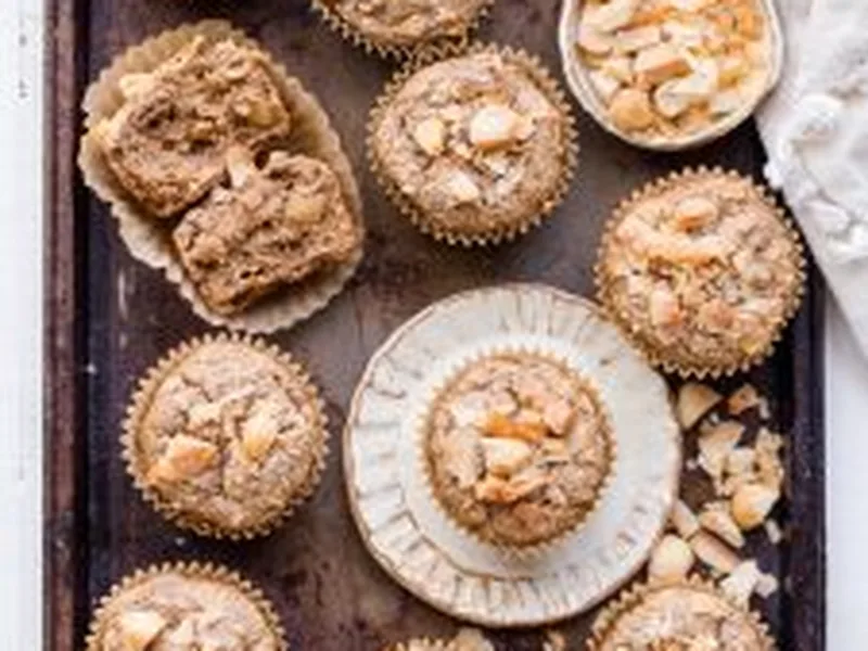 Macadamia Coconut Banana Oat Flour Muffins