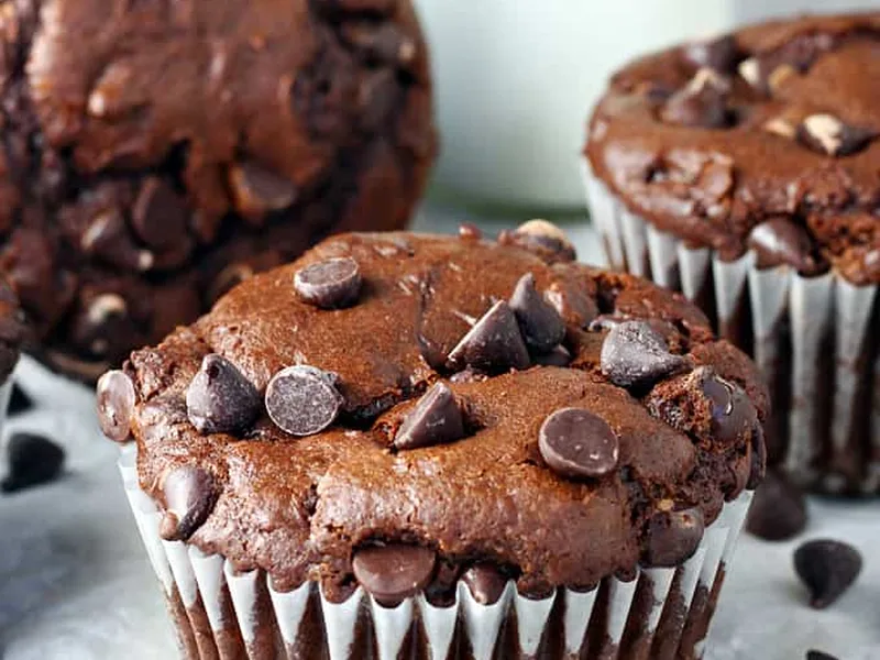 Double Chocolate Chip Muffins with Devil's Food Cake Mix