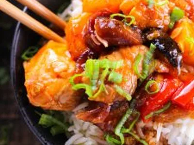 Roasted Vegetable Sweet and Sour Chicken