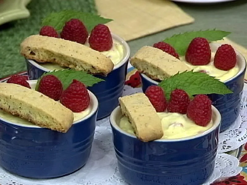 Chef Jim Dodge's Raspberry Budino with Fresh Berries
