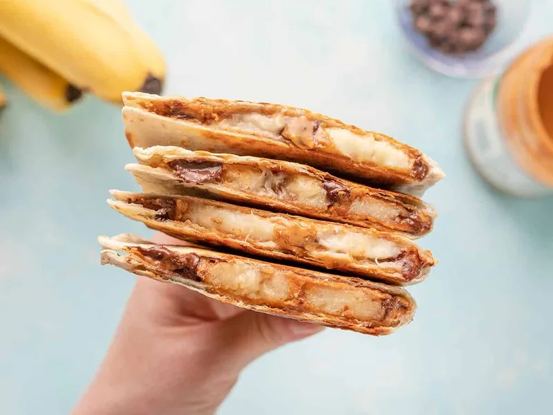 Peanut Butter Banana Chocolate Quesadilla