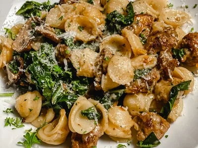 Orechiette with Collard Greens and Italian Sausage