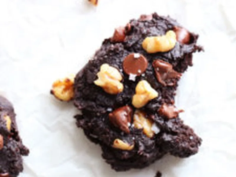 Fudgy Chocolate Walnut Avocado Brownie Cookies