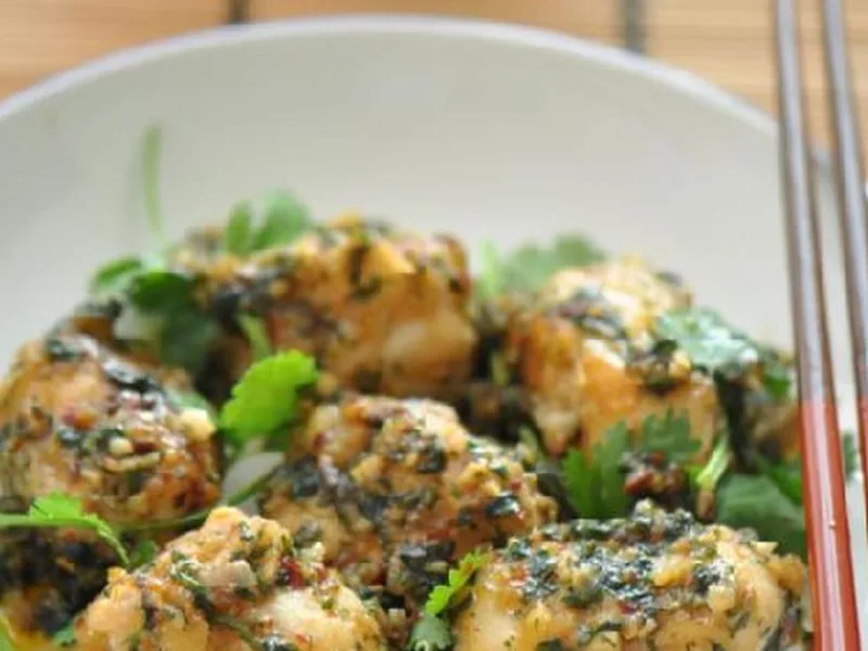 Coriander Chili Monkfish Cheeks Stir-Fry