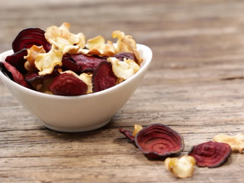 Crispy Beet and Parsnip Chips with Sea Salt