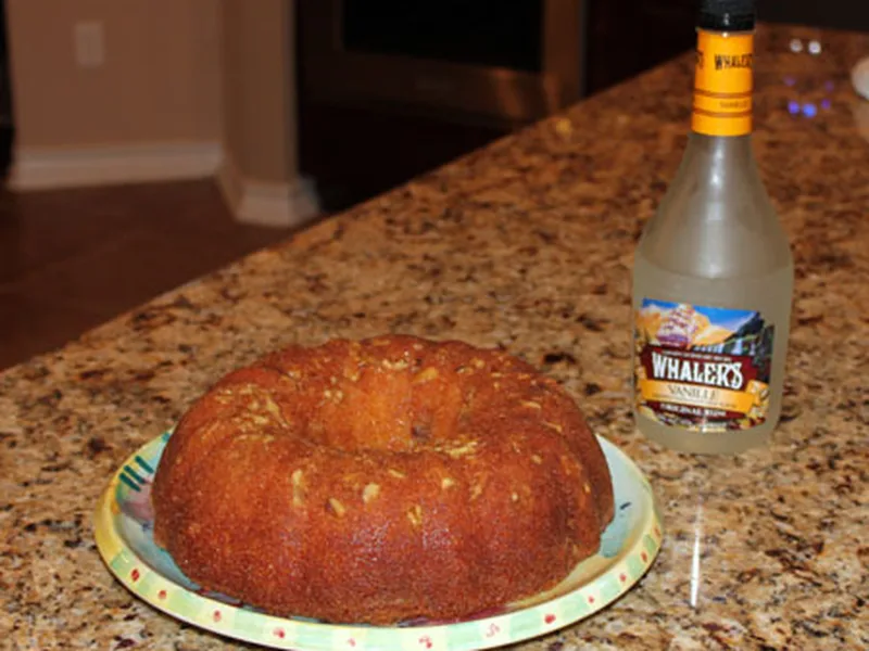 Rum Soaked Bundt Cake with Vanilla Pudding and Walnuts