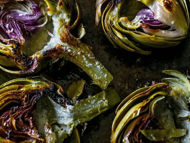 Garlic Butter Charred Artichokes