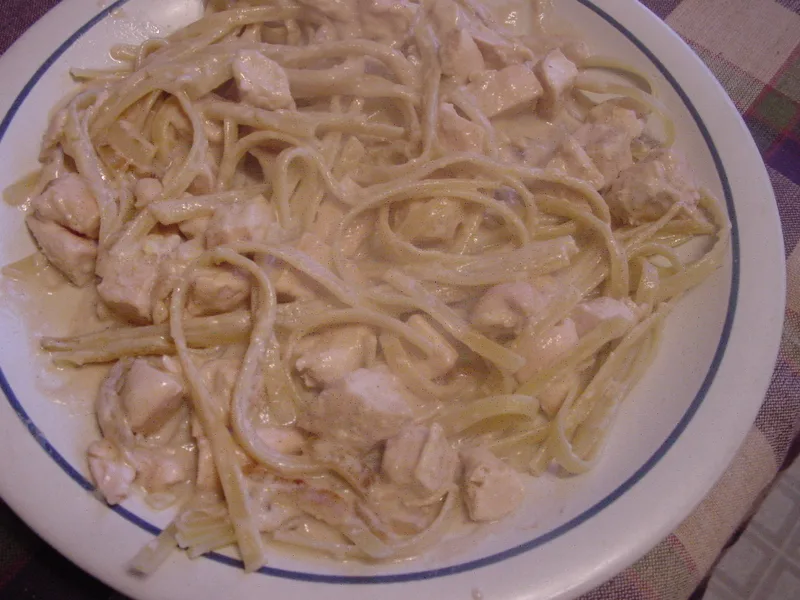Chicken Fettuccine with Bourbon Cream Sauce