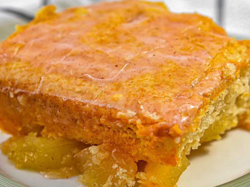 Easy Apple Pie Coffee Cake with Sour Cream and Glaze