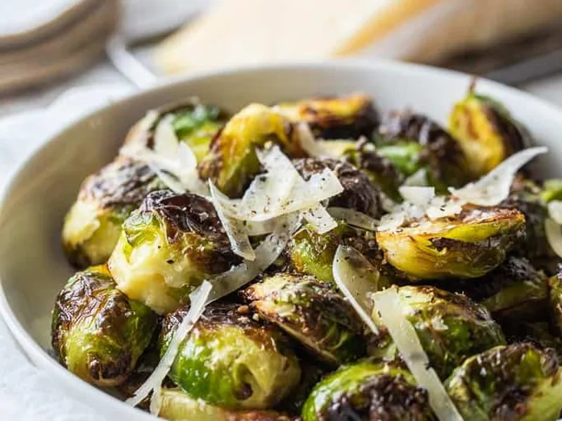 Air Fryer Brussels Sprouts with Olive Oil and Black Pepper