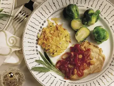 Broiled Veal Chops with Sweet and Tangy Caramelized Onions