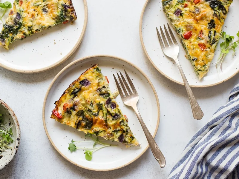Summer Vegetable Egg Bake with Swiss Chard and Cheddar