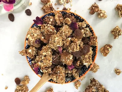 Chai Spiced Walnut Granola with Dates and Cardamom
