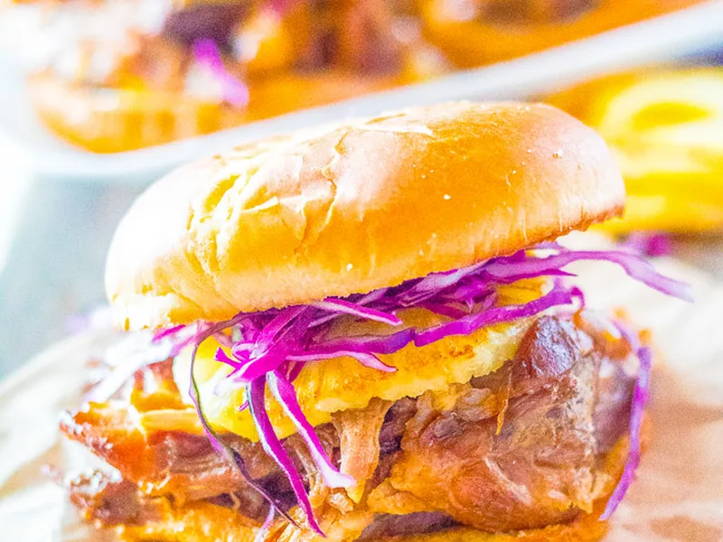 Slow Cooker Hawaiian Pulled Pork with Caramelized Pineapple