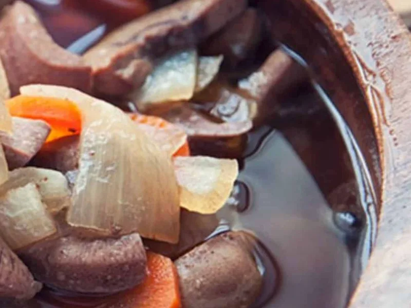 Traditional Irish Kidney Soup with Lamb and Root Vegetables