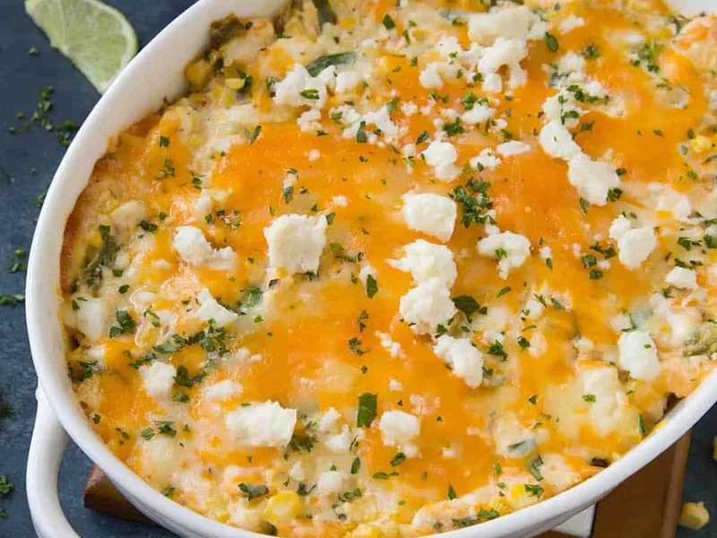 Baked Mexican Corn Dip with Four Cheeses and Jalapeños