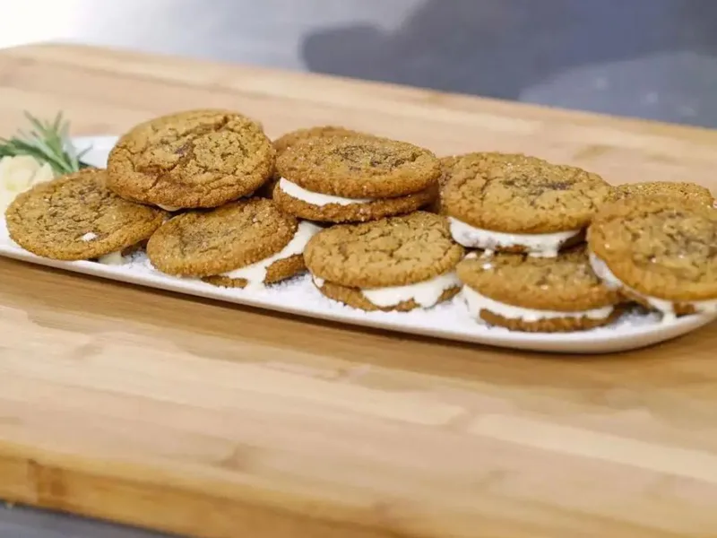 Gluten-Free Gingersnap Ice Cream Sandwiches with Almond Flour