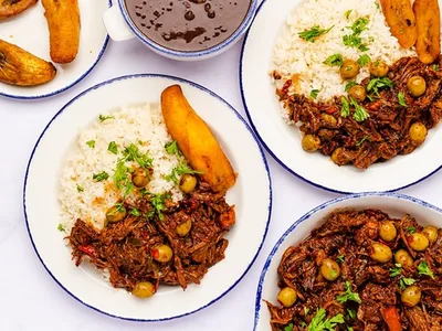 Cuban Ropa Vieja with Shredded Beef and Bell Peppers