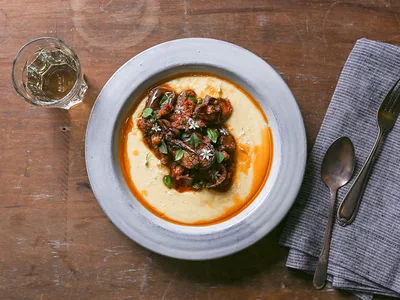 Creamy Polenta With Eggplant Ragout