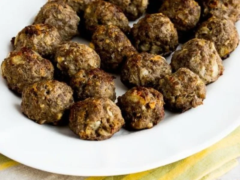 Baked Greek Meatballs with Feta and Oregano