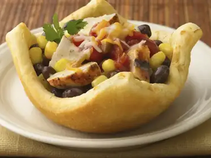 Mexican Chicken Pot Pies in Crescent Bowls